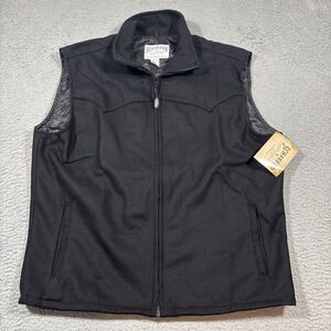NWT Schaefer Outfitter Men's 2XL Black Wool Blend Ranch Arena Vest Full Zip